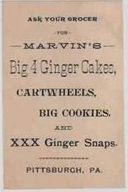 1890s Trade Card Marvin's Bakery Curves